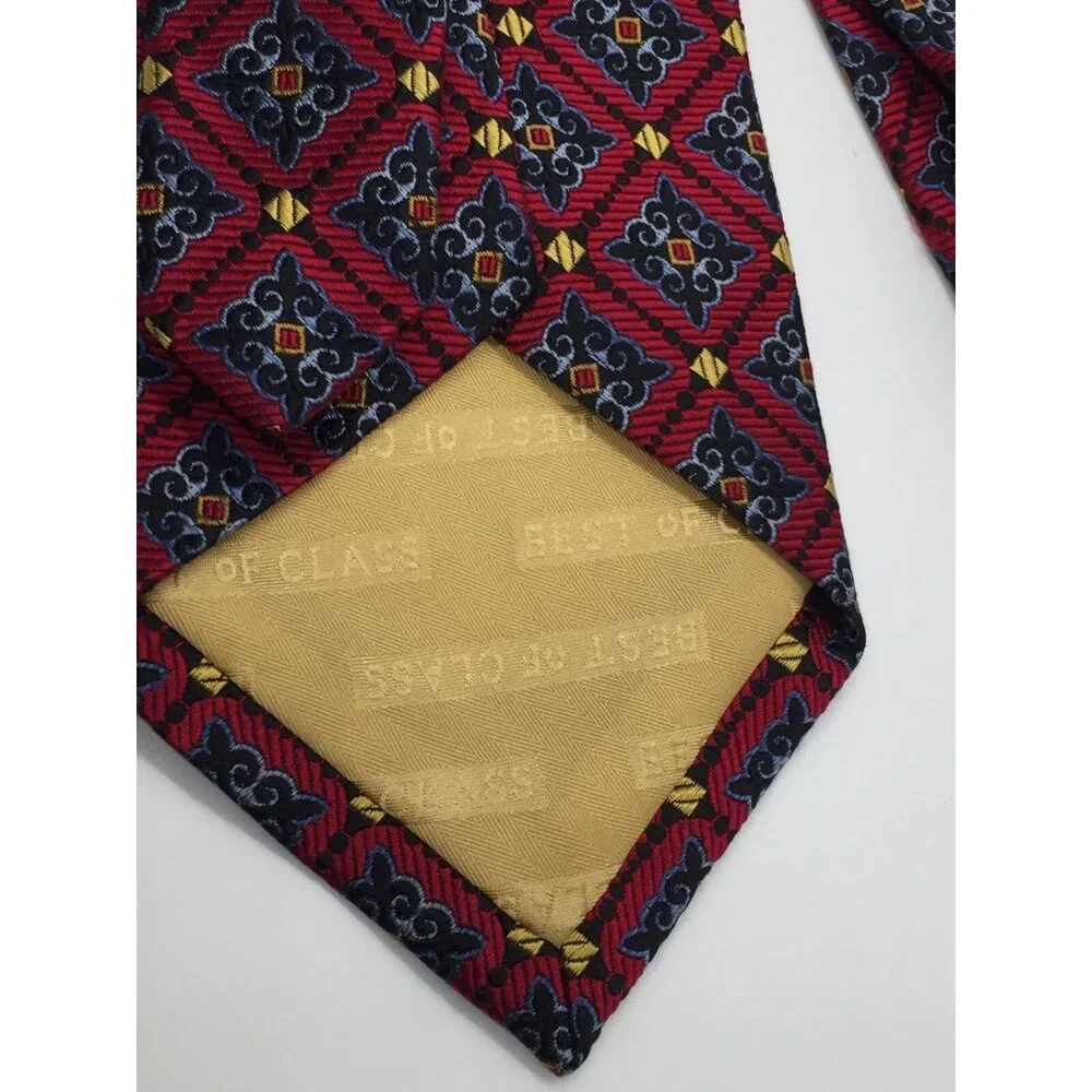Robert Talbott Best of Class for Nordstrom 100% Silk Tie Red Blue Gold 58” x 4” - Picture 14 of 14